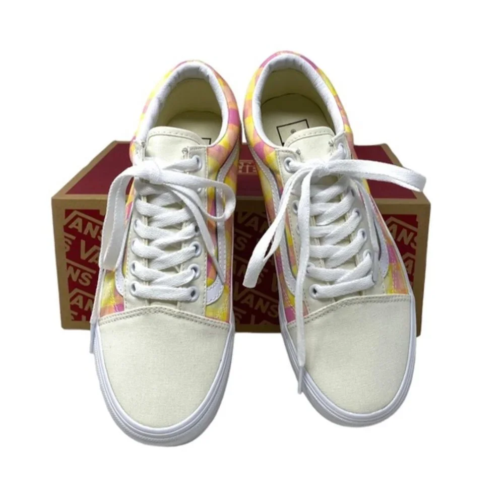 VANS Old Skool Platform Shoes Plaid Multi Sneakers Canvas Women Size VN0A7Q5MGBX